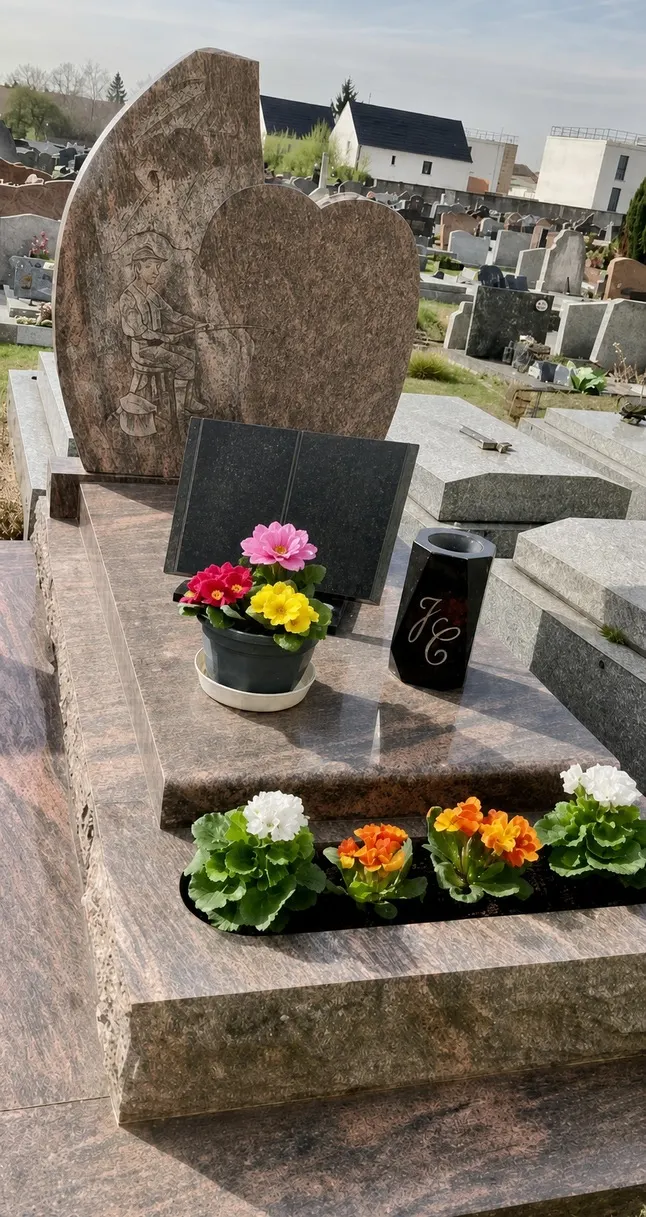 Sépulture propre et fleurie après intervention